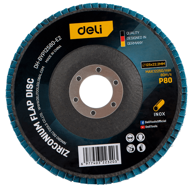 DELI ALATI Lamelarni brusni disk za inox/metal EDH-BYP12580-E2, 125 mm g80