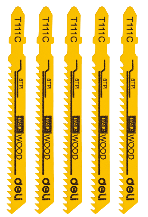 DELI TOOLS Set ubodnih pila za drvo EDH-QJT008-E1, 74 mm, 8 zubaca, 5 dijelova