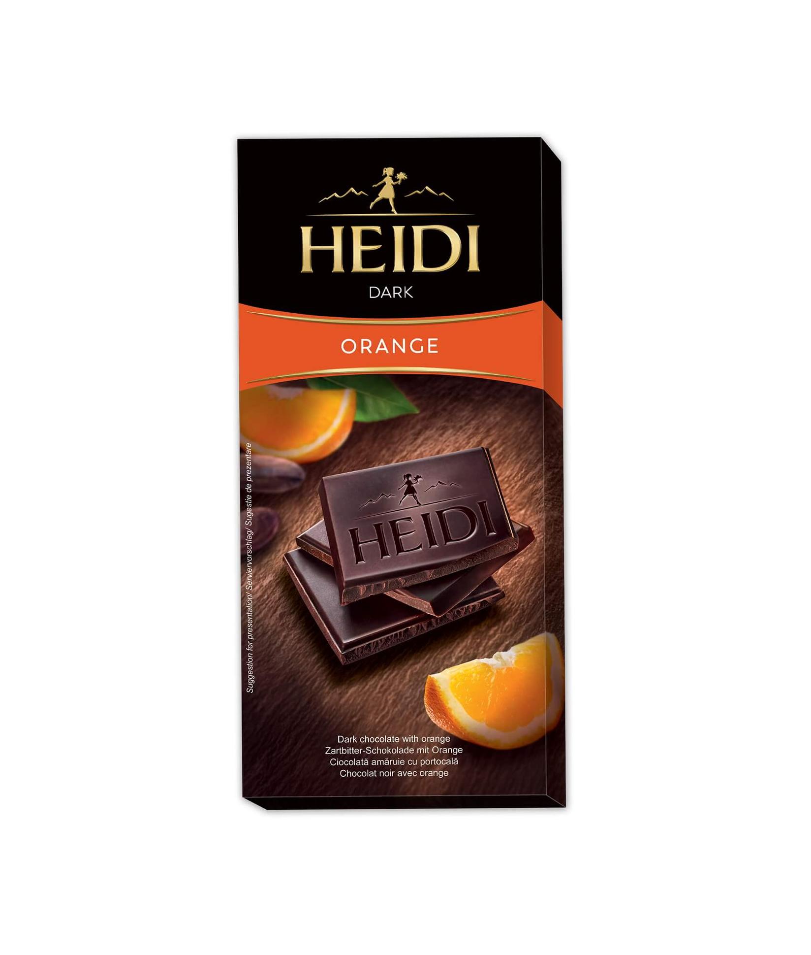 HEIDI Tamna čokolada s narančom 80g