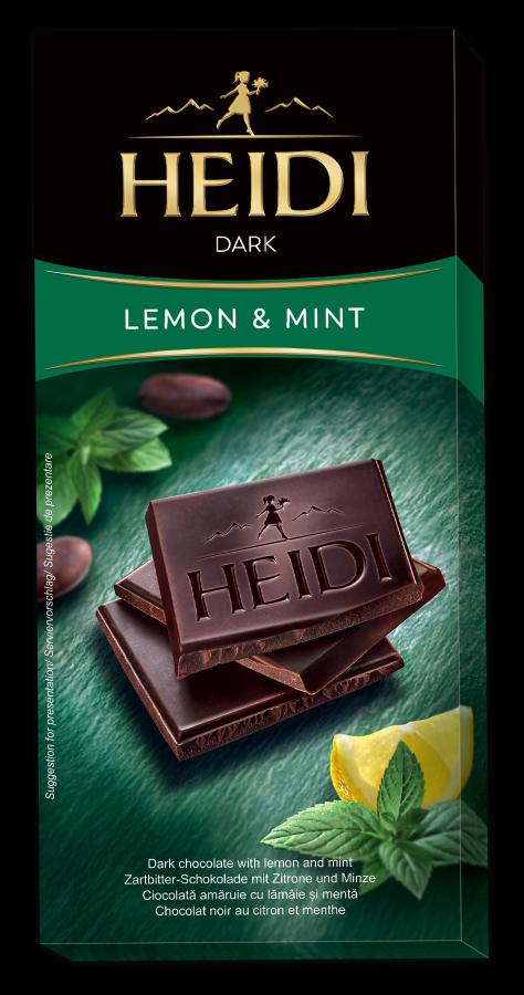 HEIDI Tamna čokolada s okusom mente i limuna 80 g