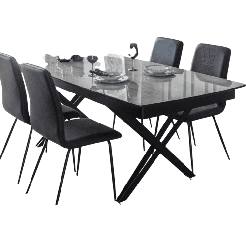 Trpezarijski sto Camila, 103x75x297cm, Tamnosivi