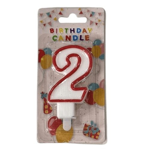 Rođendanska svijećica, Broj 2, Bijelo-crvena
