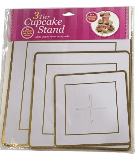 Stalak za mafine, Četvrtasti, 3 dijela, Bijeli