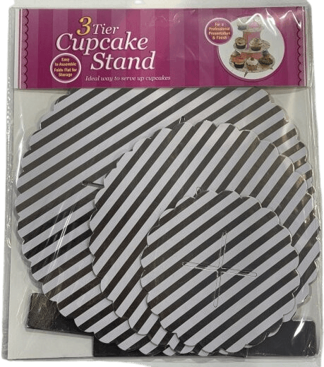 Stalak za mafine, Okrugli, 3 dijela, Zlatno-bijeli