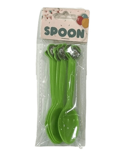 Set plastičnih kašikica sa dekoracijom, 6 komada, Zelene