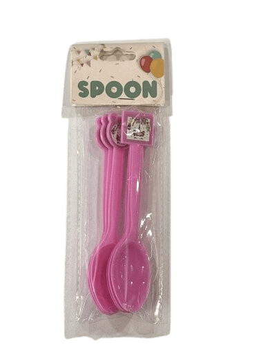 Set plastičnih kašika sa dekoracijom Unicorn, 6 komada, Roze