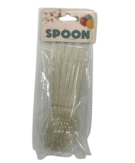 Plasticne kašike Rainbow Gold Dot, 6 komada