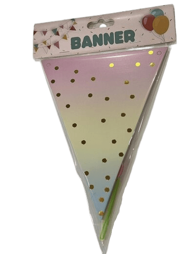 Rođendanske baner zastavice, 2.5m, Šarene