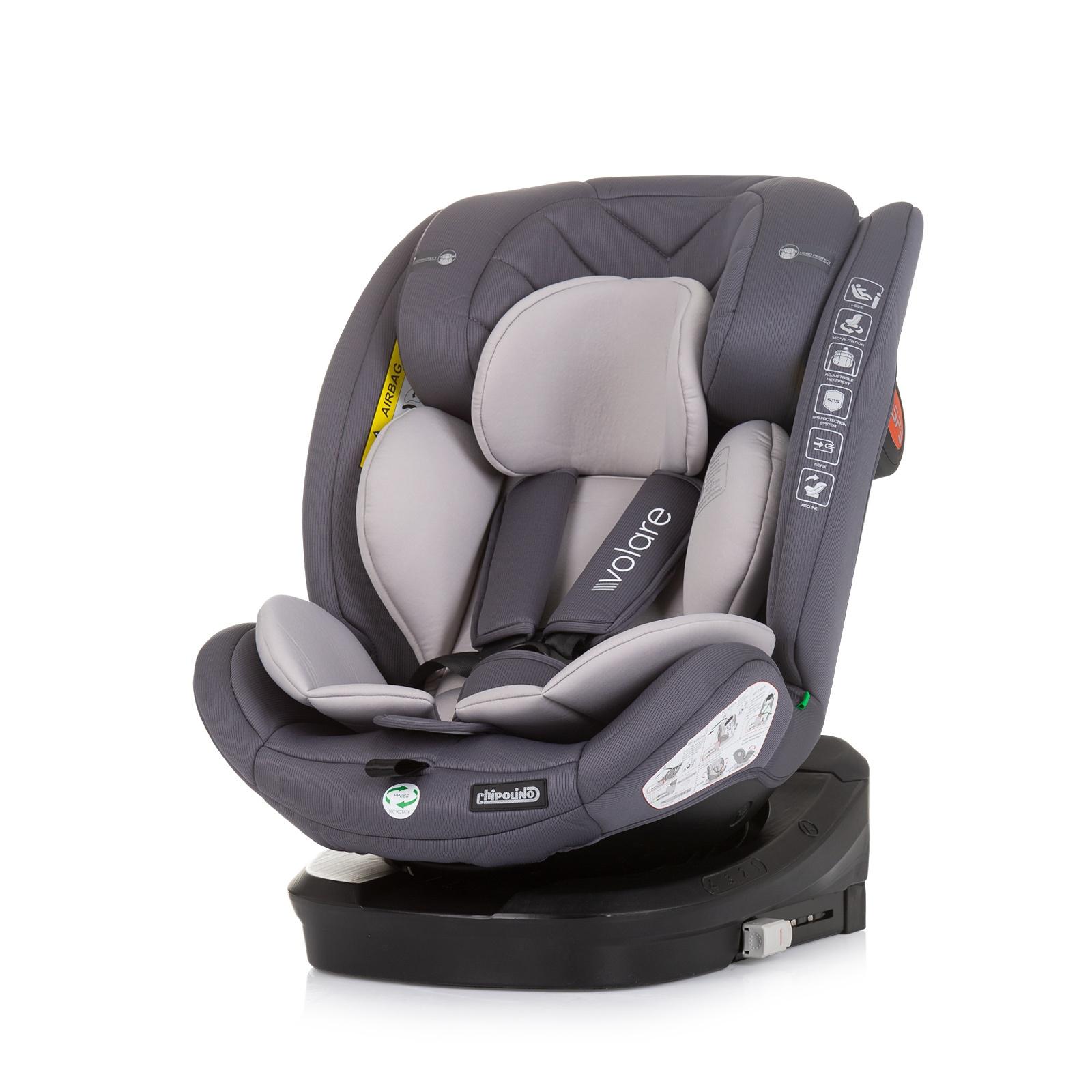 CHIPOLINO Autosjedalica Volare, 40-150cm, isofix, crna