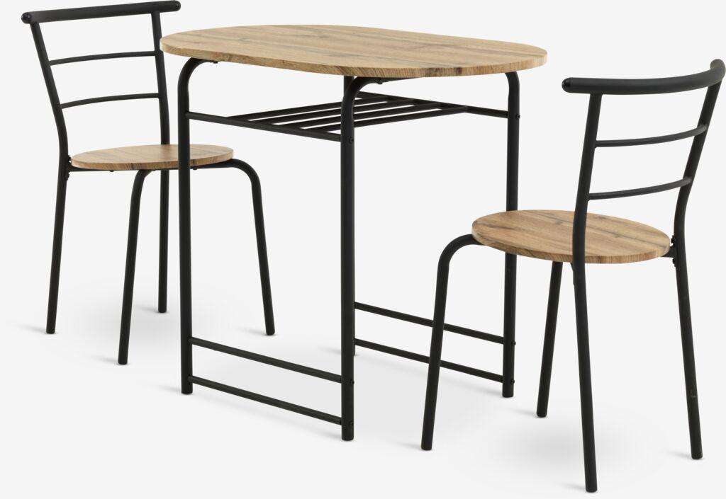 Linnea Trpezarijski sto i 2 stolice 59x75x92cm, Hrast