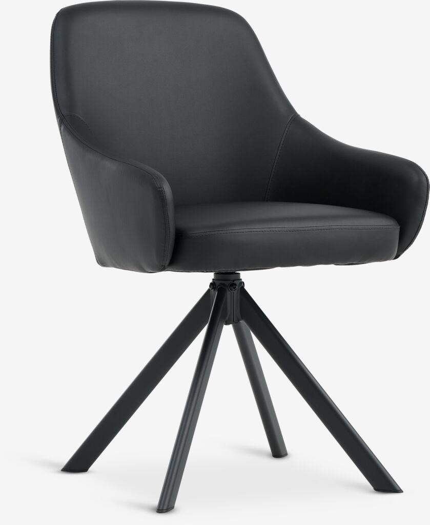 Linnea Rotirajuća trpezarijska stolica 57x86x57cm, Crna