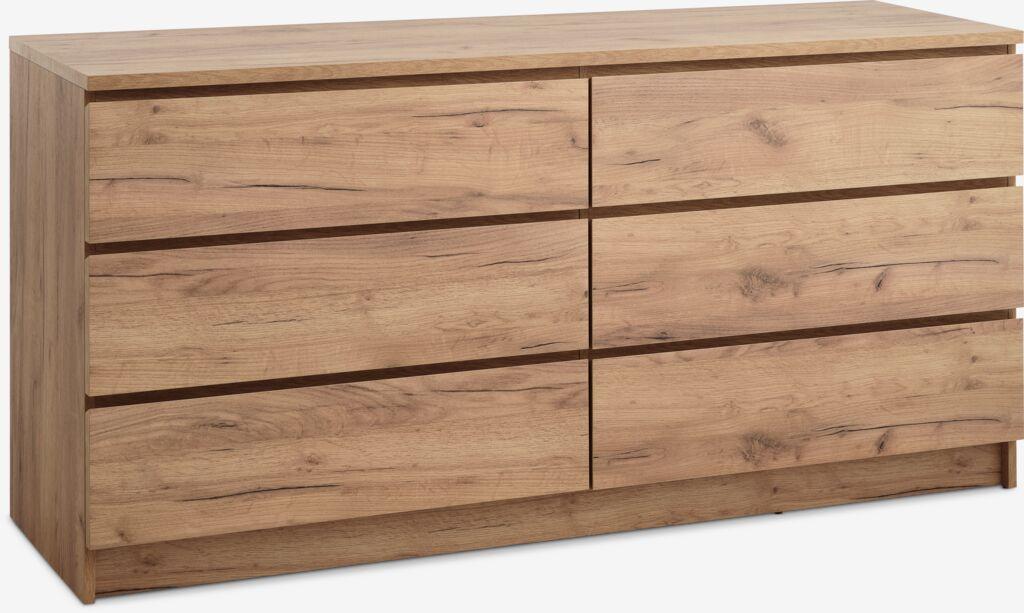 Linnea Komoda s 3+3 ladice, Hrast