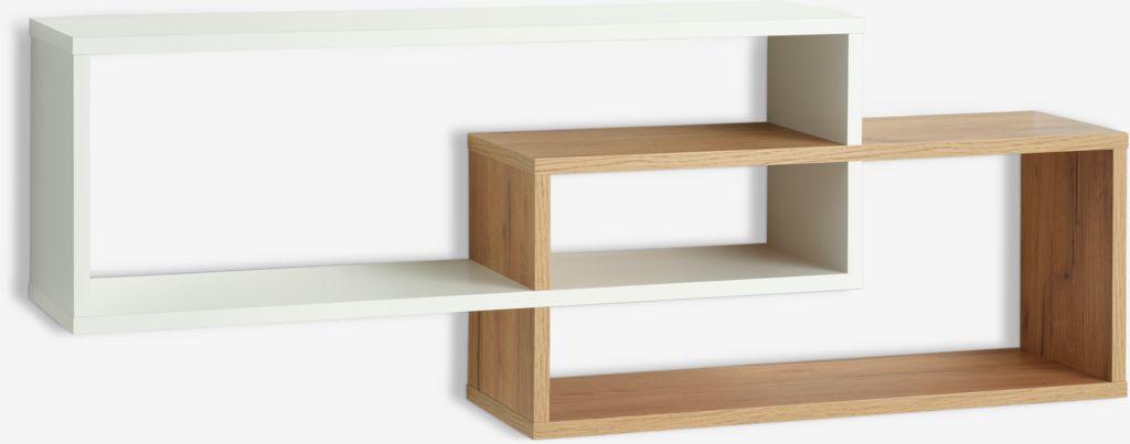 Linnea Zidna polica, 2 nivoa, Hrast-bijela