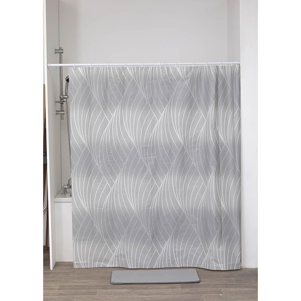 TENDANCE Zavjesa za kupanje 180x180cm/12 pp, Belah kuka pjeva plaža