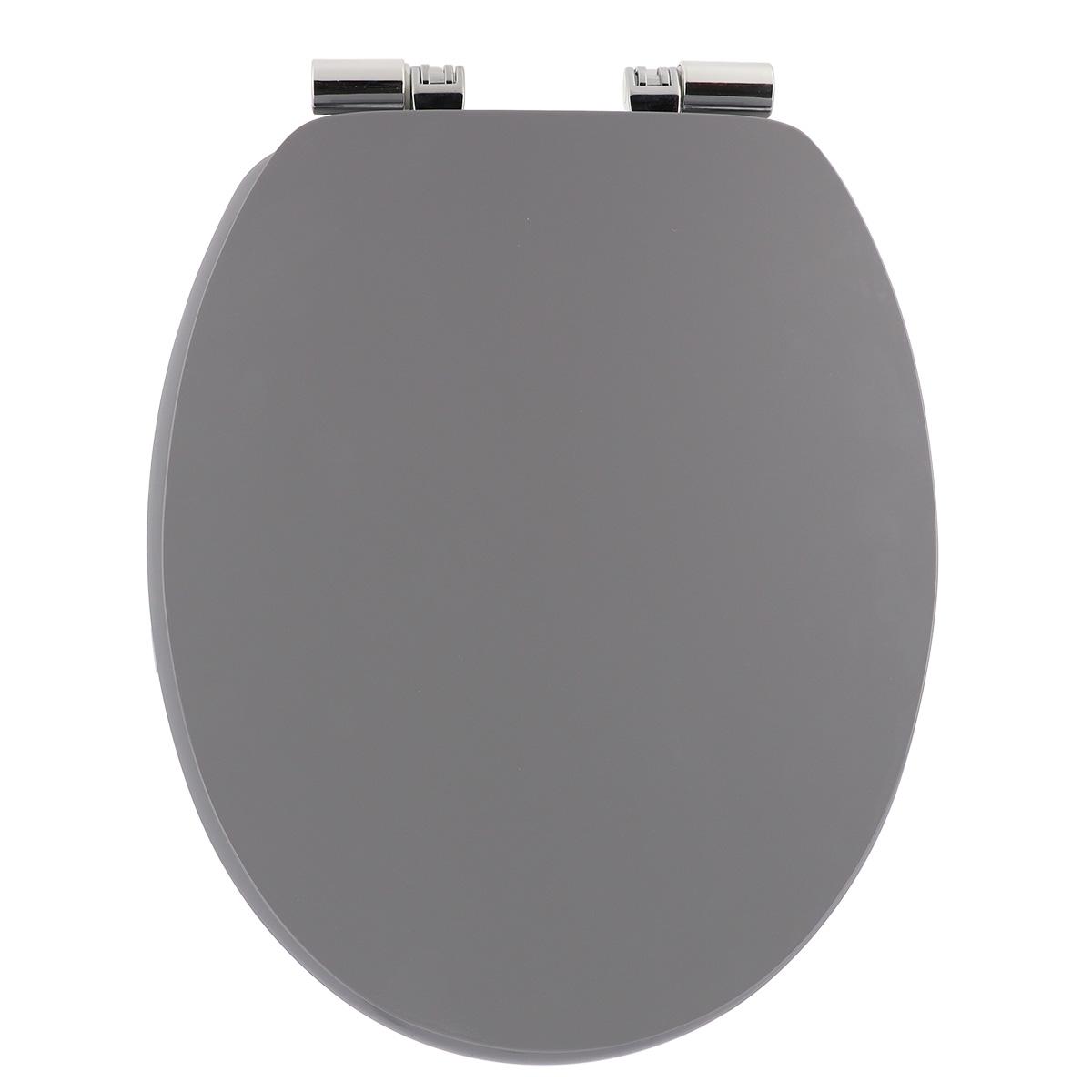TENDANCE WC daska od MDF-a s metalnim okovima, sporo zatvaranje 37,5x46 cm, siva