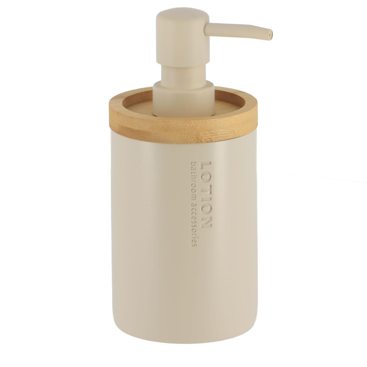 TENDANCE Dozator sapuna 7,5x17 cm od poliresin bambusa, bež