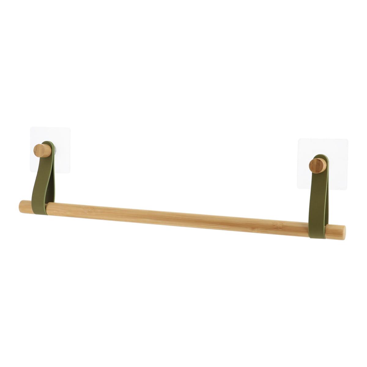 TENDANCE Samoljepljivi držač za ručnike 11,5x50x2,5 cm bambus, zelena