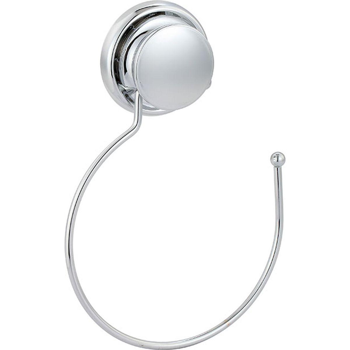 TENDANCE Držač za peškire okrugli za usisavanje 16x3x20cm metalni, srebrni