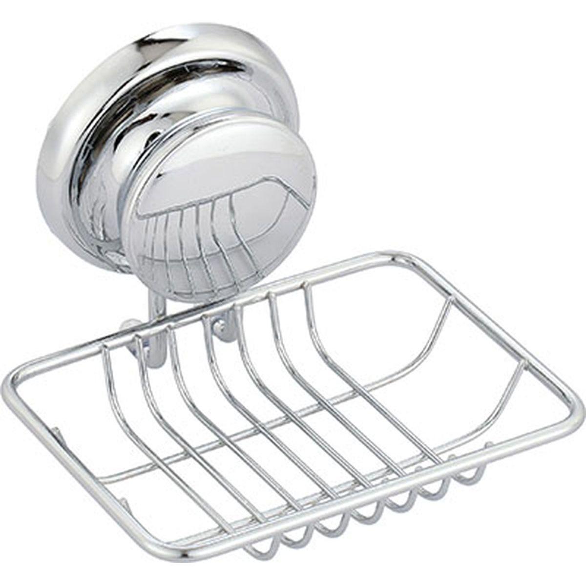 TENDANCE Držač sapuna za usisavanje 12x12x9cm metalni, srebrni