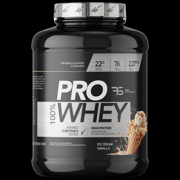 Basic Supplements, PRO Whey, 2270 g, Sladoled Vanila