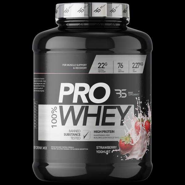 Basic Supplements, PRO Whey, 2270 g, Jagoda-jogurt