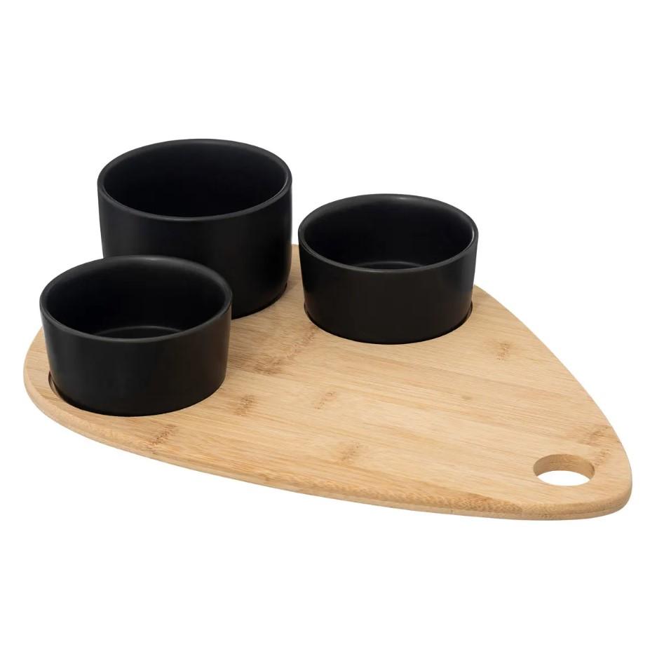 SECRET DE GOURMET Set za predjelo, Porcelan-bambus, Crni