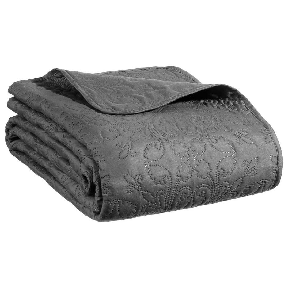 ATMOSPHERA Set prekrivača 260x240cm + 2 jastučnice 60x60cm, Poliester, Siva