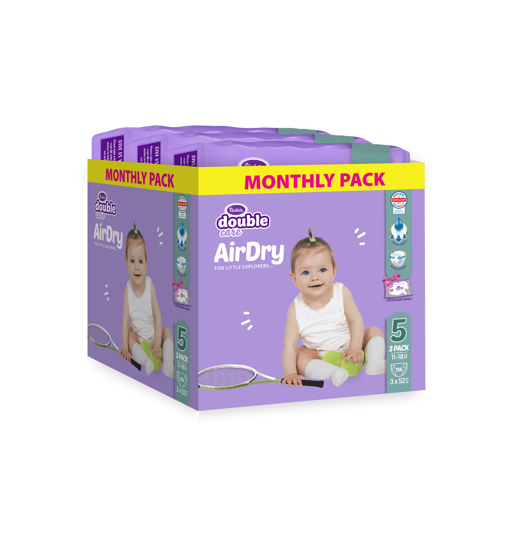 Violeta Pelene Air Dry Maxi 5, Monthly, 156/1