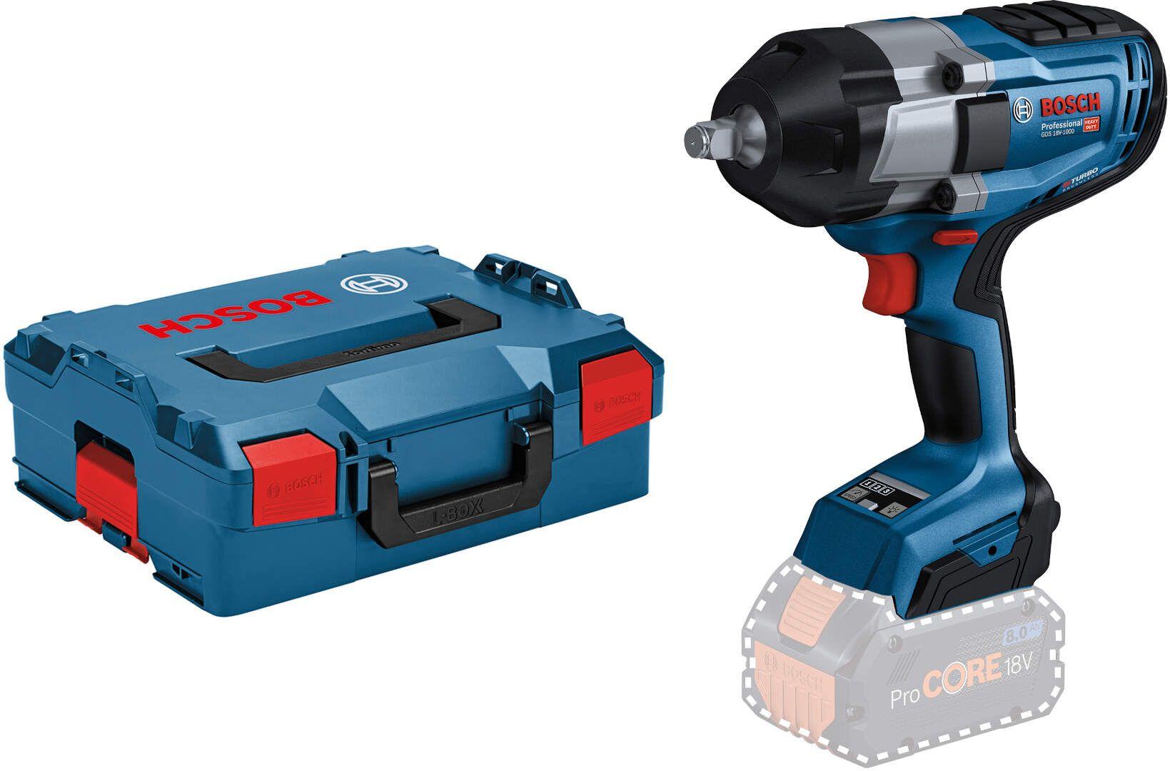 Bosch akumulatorski udarni odvijač GDS 18V-1000 Solo, bez baterije i punjača + L-Boxx kofer 06019J8301