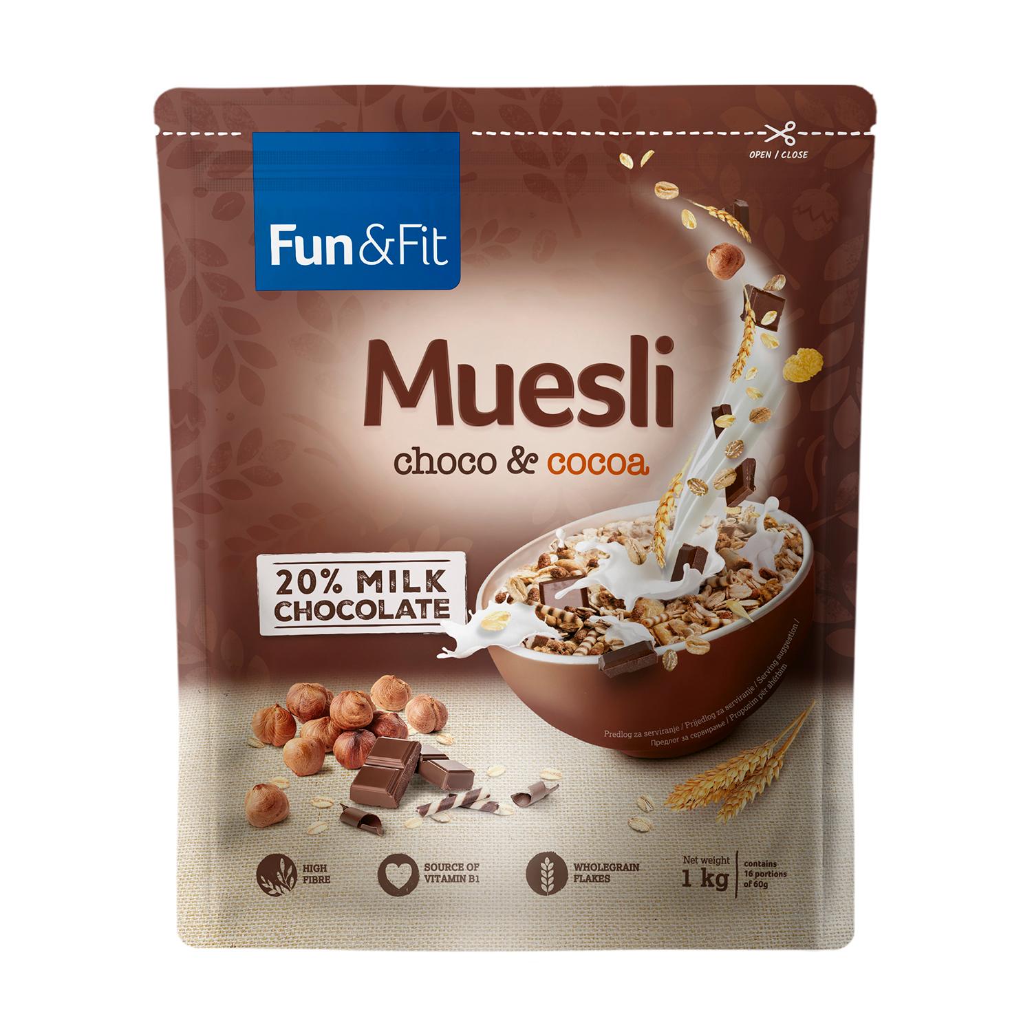 FUN&FIT Musli čokolada kakao 1kg