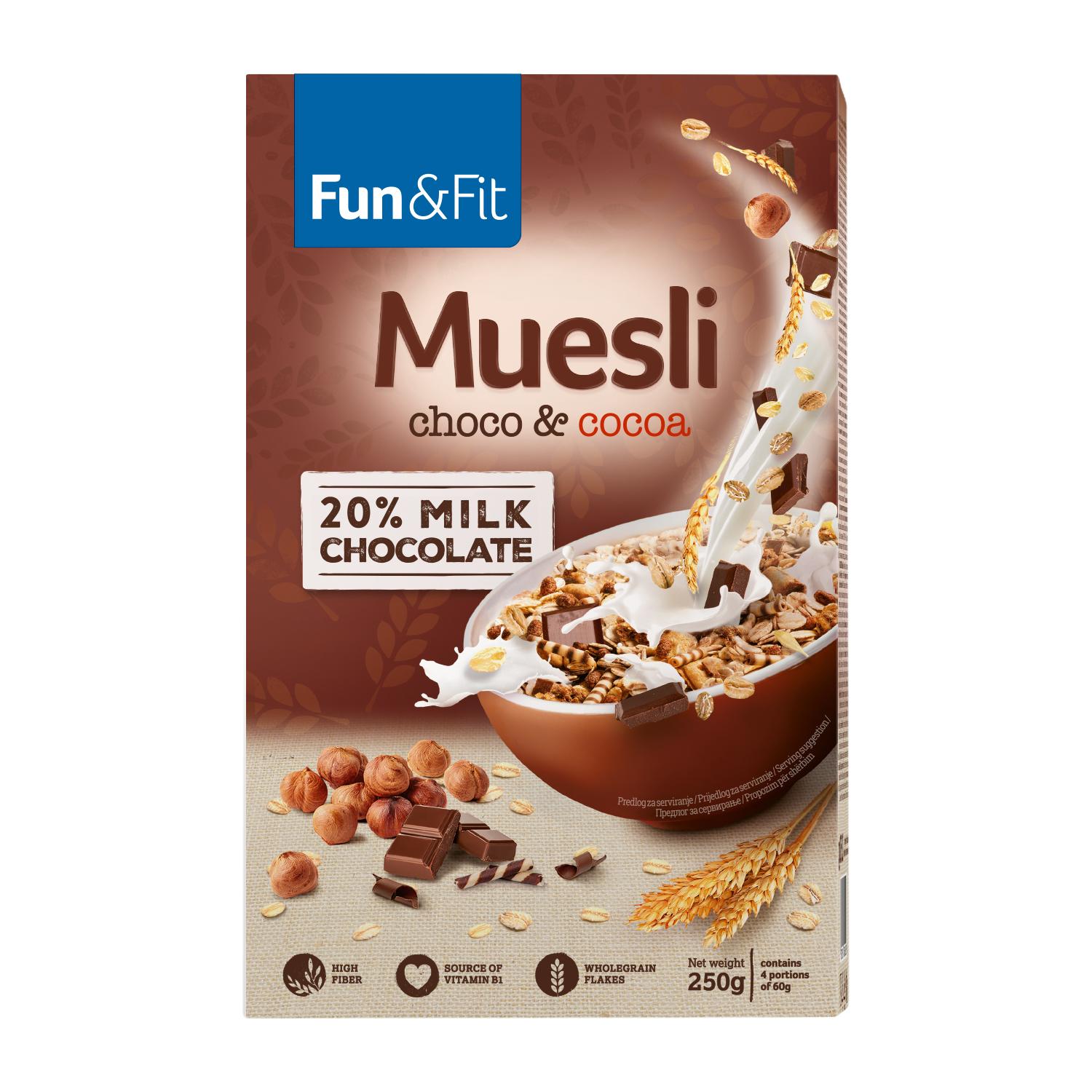 FUN&FIT musli čokolada kakao 250g