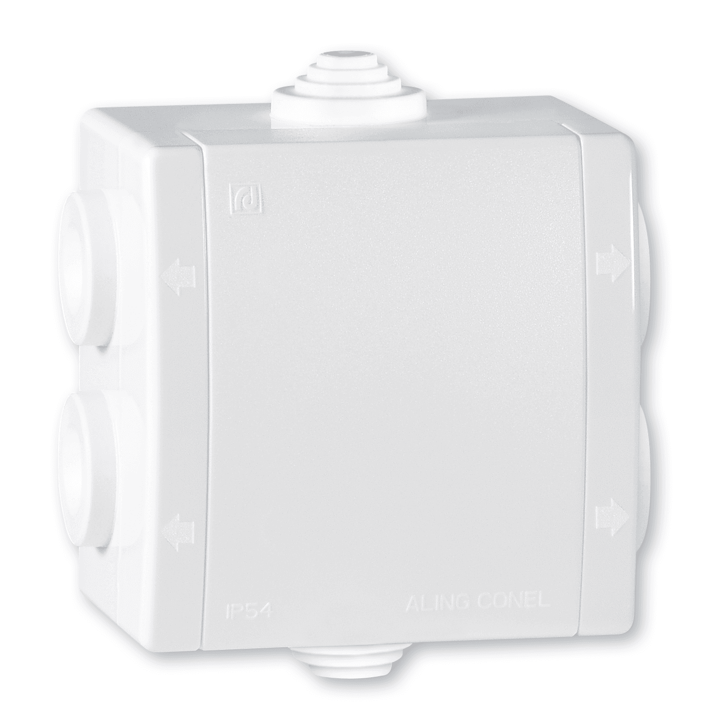 ALING-CONEL POWER Razvodna kutija sa 6 utičnica, 500 V, 80 x 80 mm, IP54, bijela