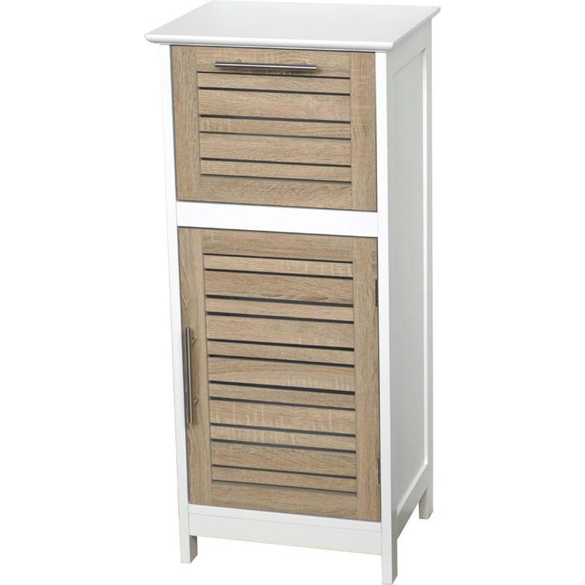 TENDANCE Kupaonski ormarić s vratima i ladicom Stockholm 36.5x30x83cm mdf, bambus-bijela