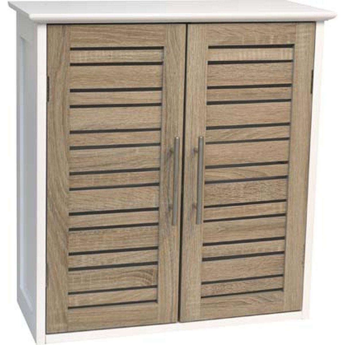 TENDANCE Kupaonski ormarić s 2 vrata i 1 policom Stockholm 52x22x55cm mdf, bambus-bijela