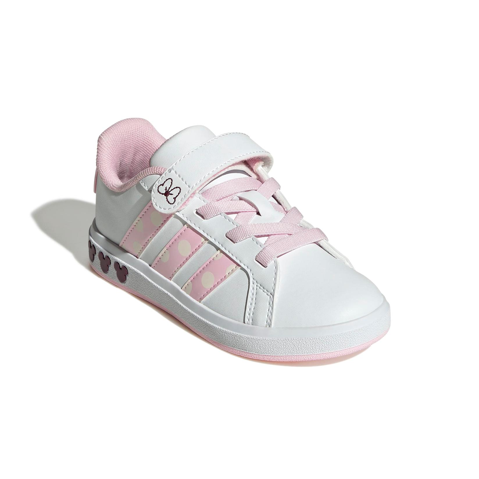 Adidas Patike za djevojčice Grand Court Minnie EL K, JR8134, bijelo-roze