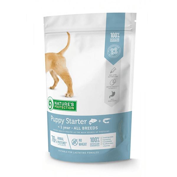 NATURE'S PROTECTION Suha hrana za pse Puppy Salmon s krilom 0,5 kg