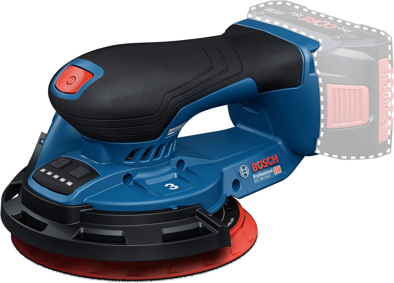 Bosch Akumulatorska orbitalna brusilica GEX 18V-150-3 Solo, bez baterije i punjača 0601372904