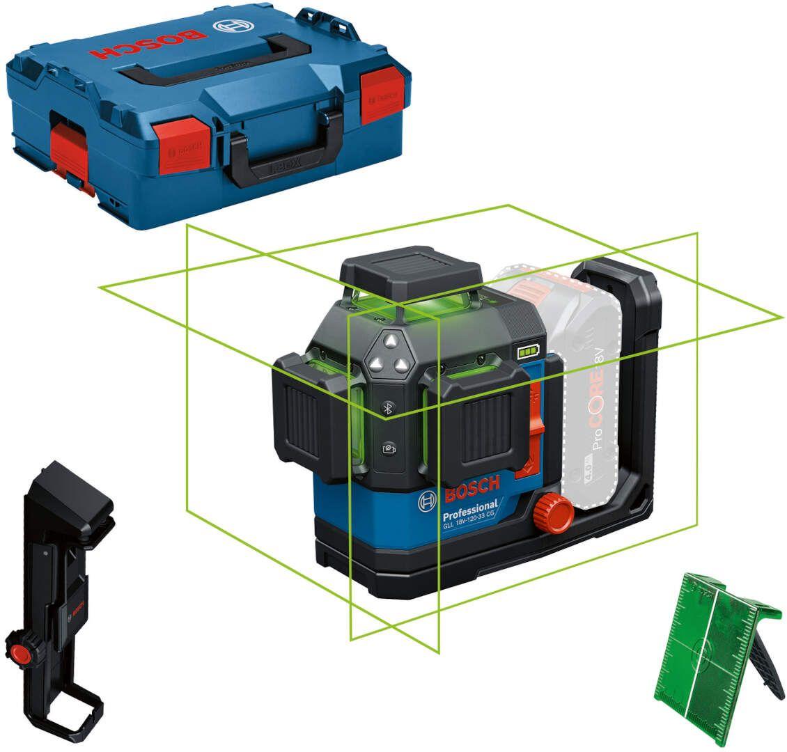 Bosch GLL 18V-120-33 CG laserski nivelir sa zelenim snopom, 3x360°, domet 120m u L-Boxx koferu 0601065101