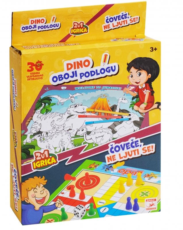MAGAZA Društvena igra 2 u 1 - Ne ljuti se čovječe i oboji pozadinu Dino