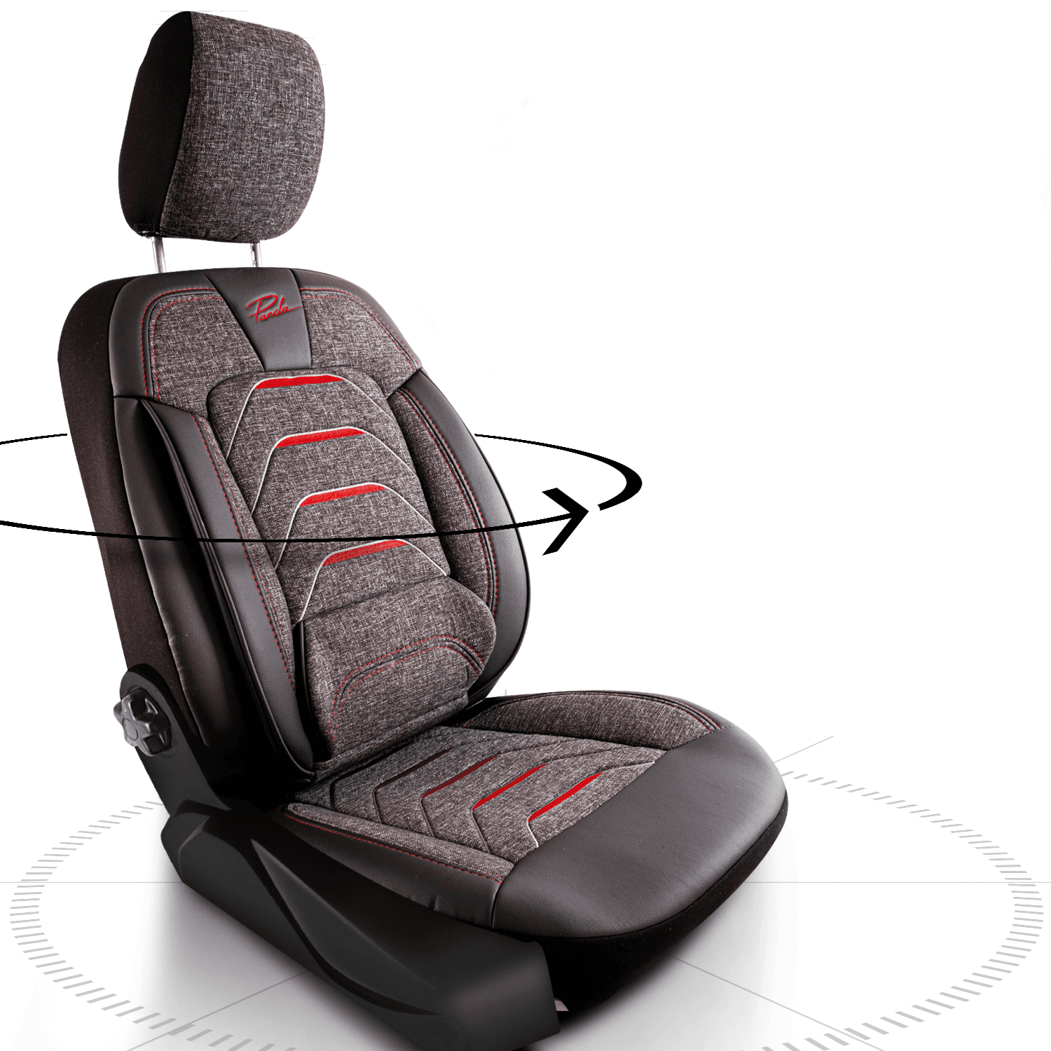 Top Deal Auto presvlaka Bodrum, Sivo-crvena