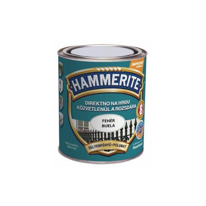 HAMMERITE 3u1 polumat lak za metal 0,75l, Bijela