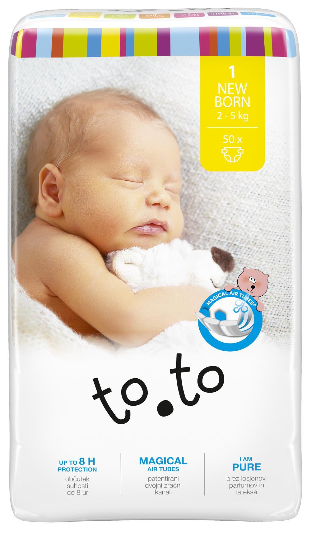 TOTO baby pelene za novorođenčad 2-5kg 50kom