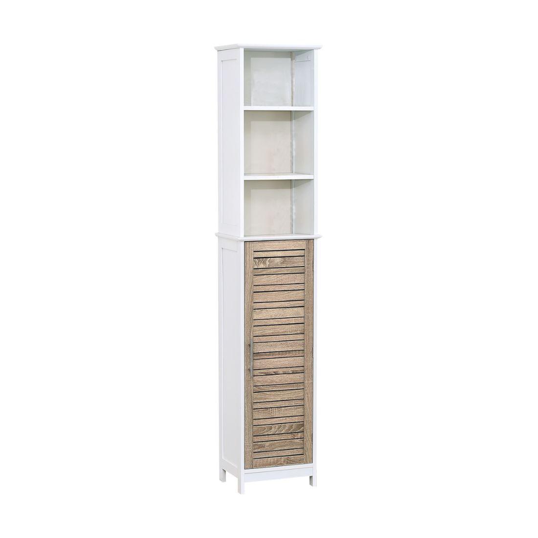 Tendance Kupaonski ormarić Stockholm, 35×26×173 cm, Bambus-bijela