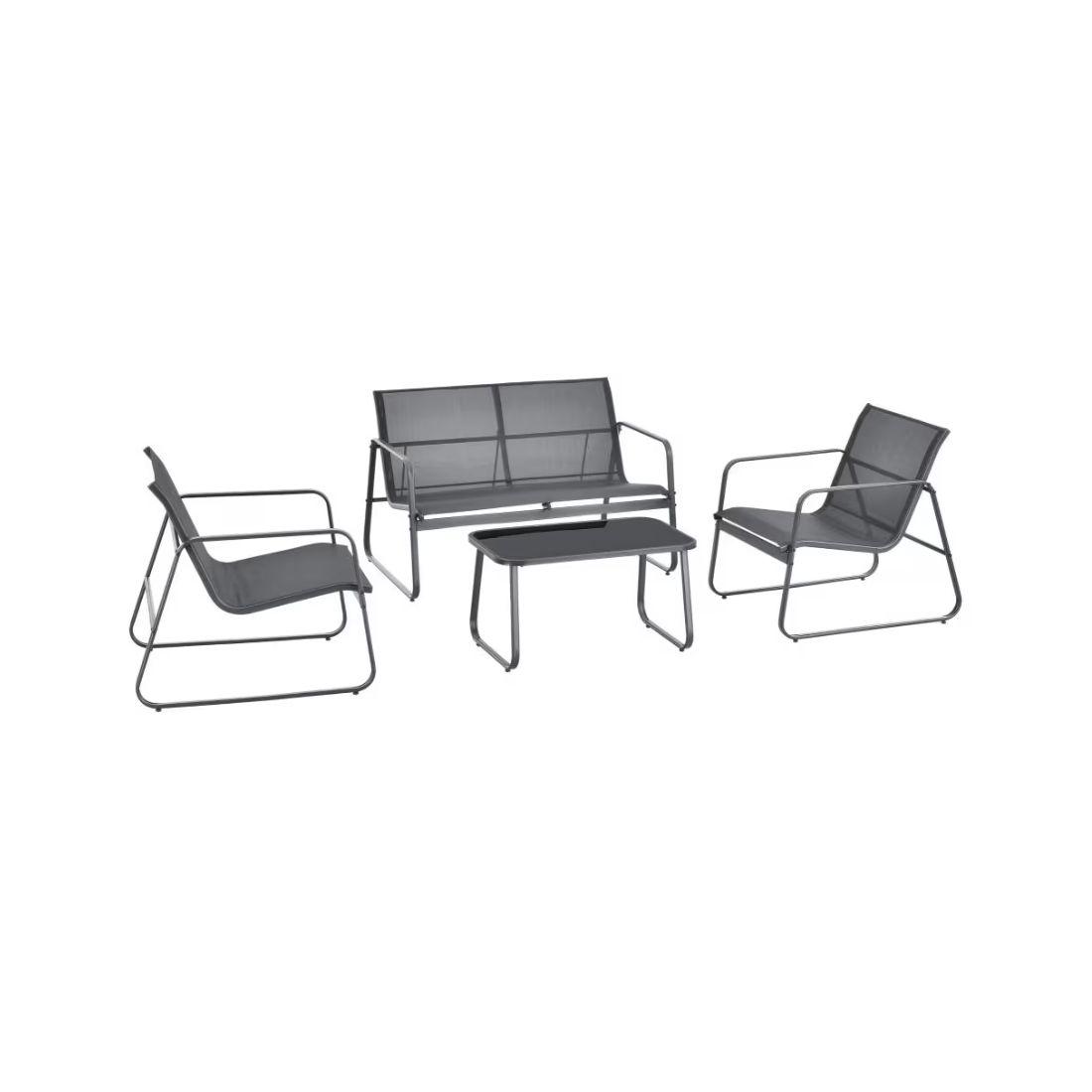 Green Bay Baštenski set Kapri, dvosjed , dvije  stolice i sto, Antracit