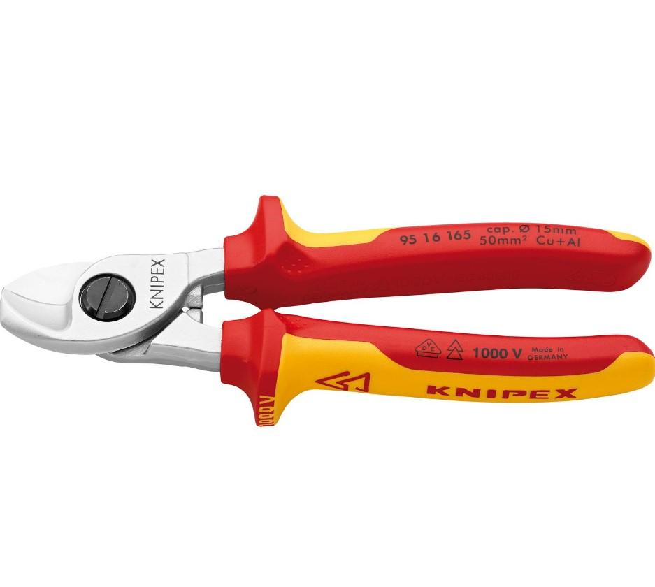 KNIPEX makaze za kablove izolovane VDE hrom 165 mm 95 16 165 crveno-žute