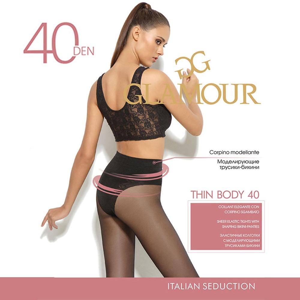 GLAMOUR  Ženske štrample Thin body 40 dena NERO