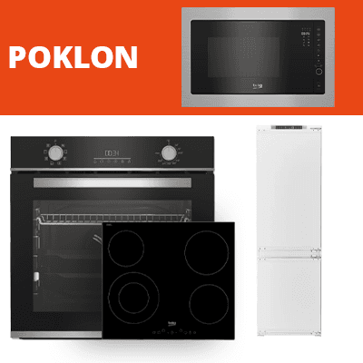 Beko ugradbeni set frižider + rerna + ploča GRATIS mikrovalna BMOB 20231 X