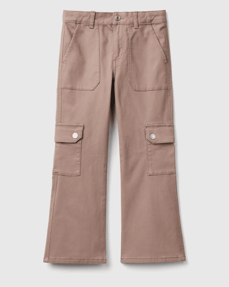 Benetton Hlače za djevojčice 46C0CE03DG-163-M, Smeđe