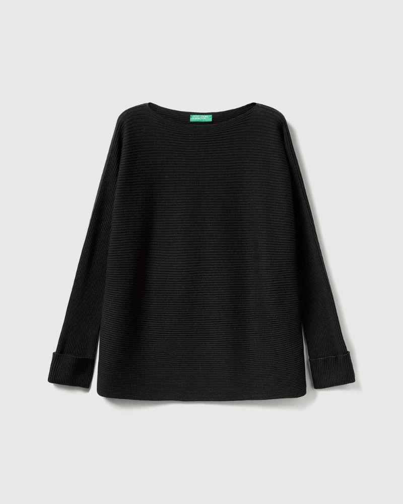 Benetton Ženski džemper 1Y6SD10CH-100-XS, Crni