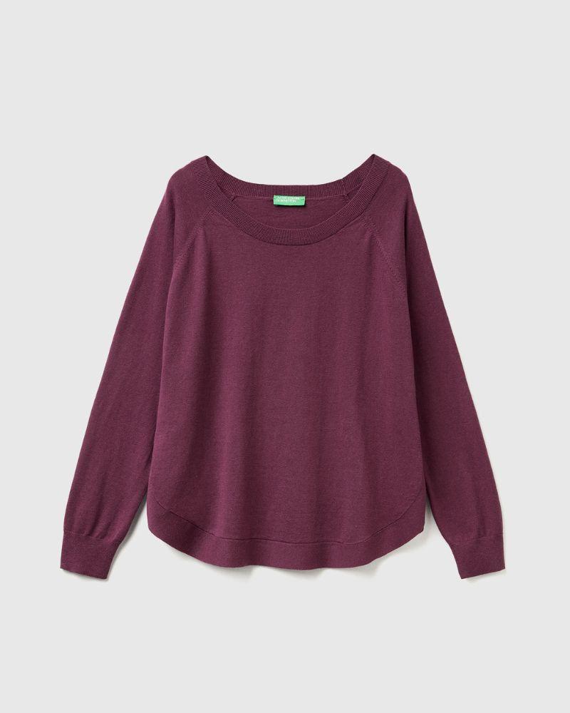 Benetton Ženski džemper 1Y6SD10EG-1D3-XS, Ljubičasti